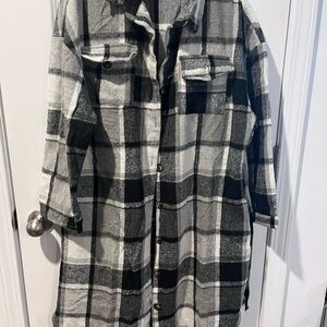 Plaid Button-Up Shirt Dress